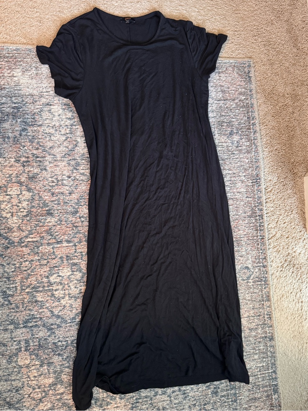Quince Maternity Nursing Knit Classic Black Short-Sleeve Women's Dress Large